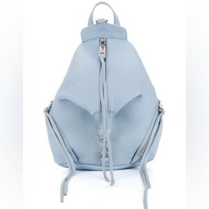 Rebecca Minkoff Julian zip-up leather backpack in baby blue